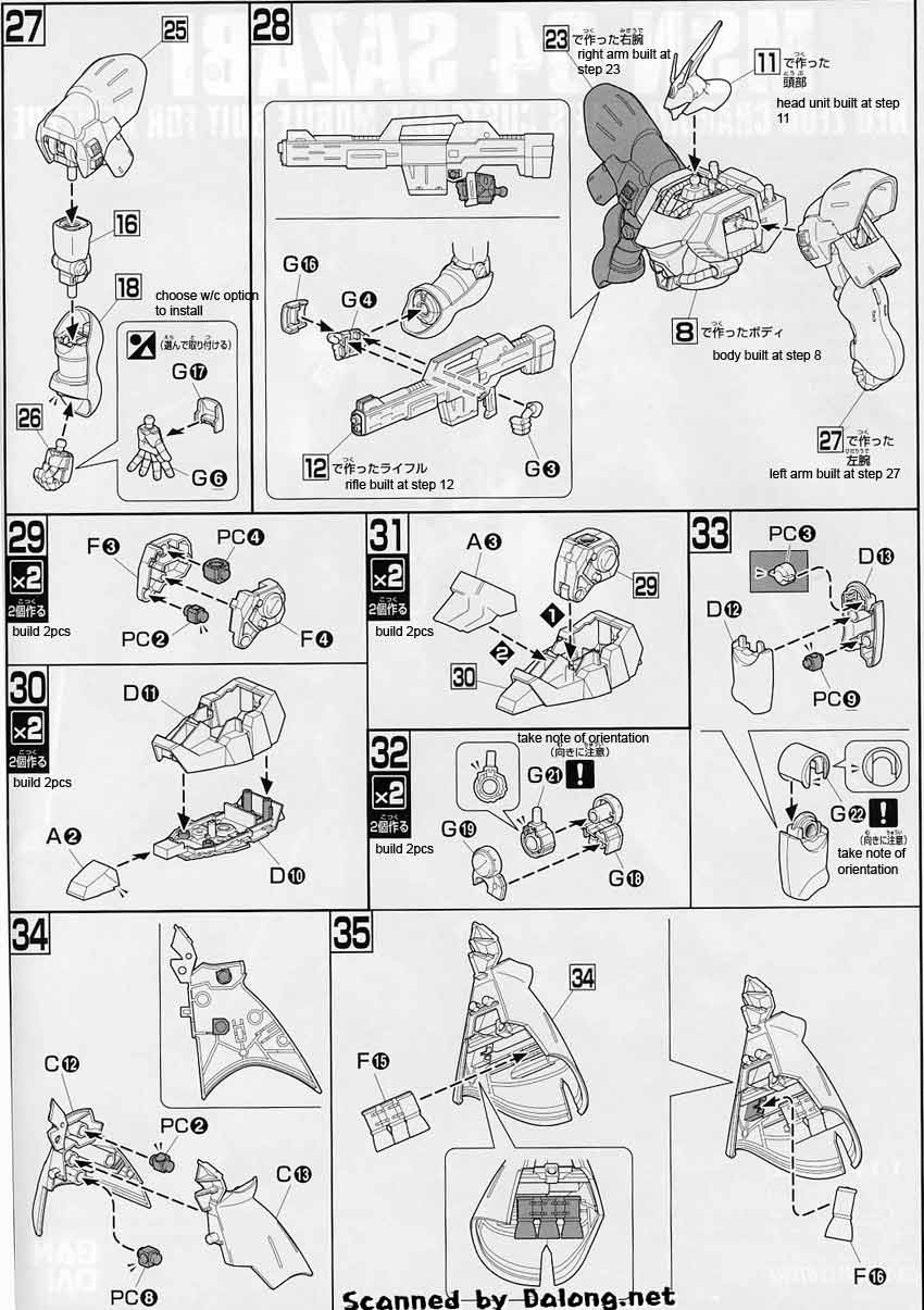 Bandai HG 1/144 Sazabi English Manual and Color Guide - Mech9.com ...