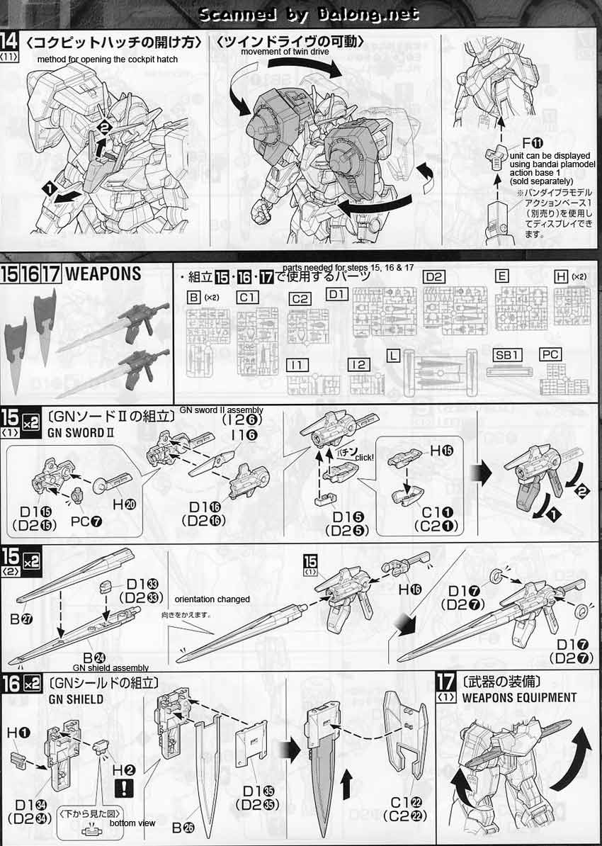 Bandai MG 1/100 00 Raiser English Manual & Color Guide - Mech9.com ...