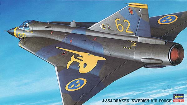 Hasegawa 1/72 J-35J DRAKEN 'SWEDISH AIR FORCE' (BP3) English Color ...
